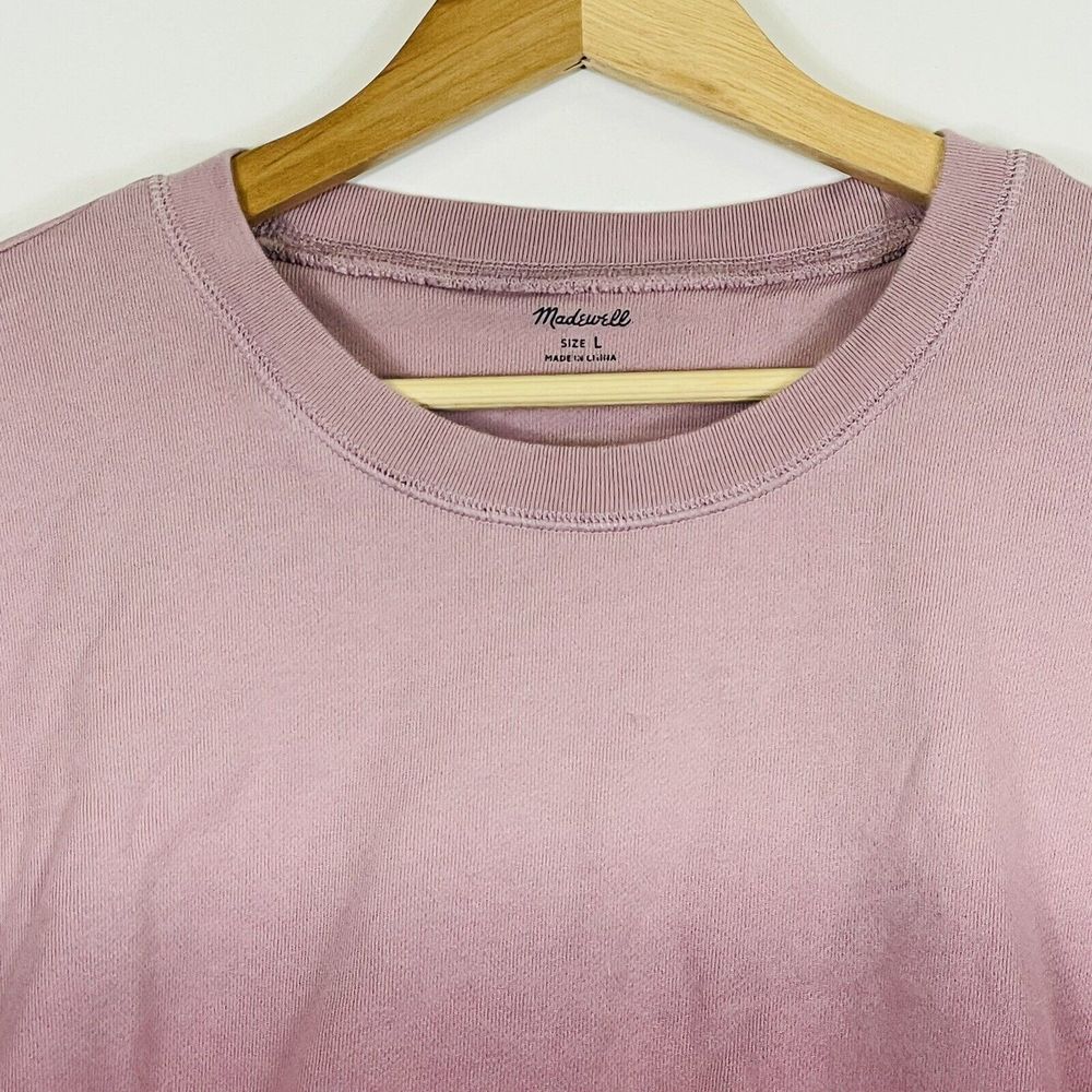 Madewell Purple Ombre Gradient French‎ Terry Cropped Sweatshirt Womens Large - Picture 2 of 6